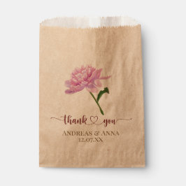 Sacolinha Agradecimento de Casamento Floral Rosa