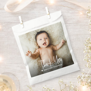 Sacolinha Agradecimento de Foto de Bebê Personalizado Modern