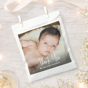 Sacolinha Agradecimento de Foto de Bebê Personalizado Modern