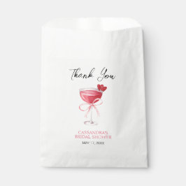 Sacolinha Agradecimento Moderno de Chá de Noiva com Laço Ros