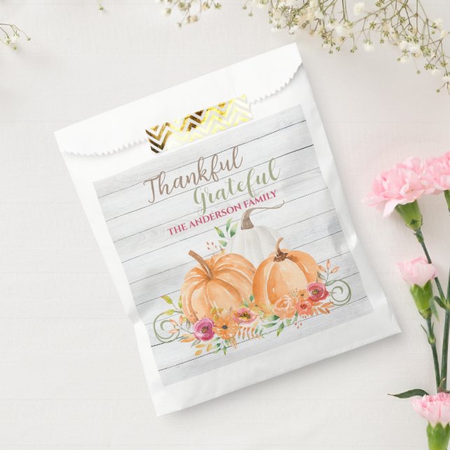 Sacolinha Agradeço muito | Abate de outono Aquarela (Selado)