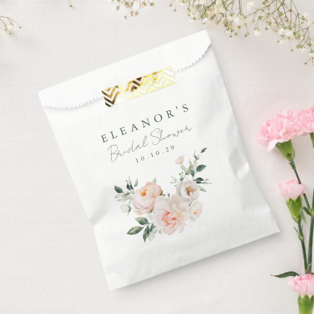 Sacolinha Água-forte de Peônia Rosa Floral Rosa Casamento (Selado)