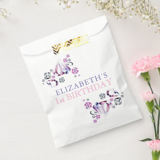 Sacolinha Água-furtada Rosa Roxo Ela é uma Joia Aniversário  (Selado)