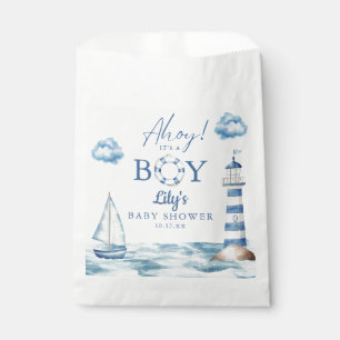 Sacolinha Ahoy É Um Chá de fraldas Náutico Rapaz