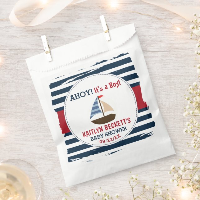 Sacolinha Ahoy, é um menino! Chá de fraldas de embarcação ná (Cortado)