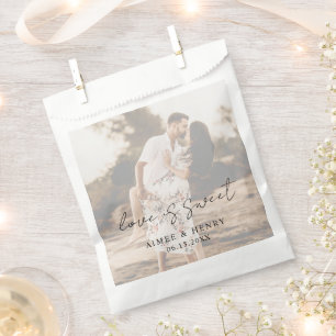 Sacolinha Aimee Rustic Script Modern Wedding