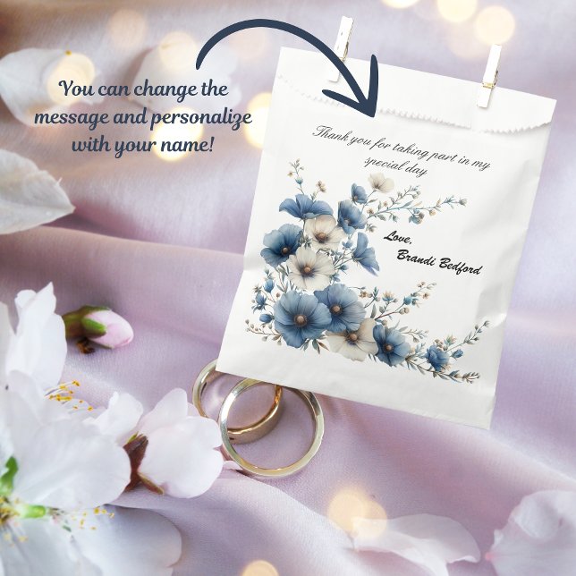 Sacolinha Algo Azul Antes que eu faça Chá de panela (Give your guests a nice keepsake to remember your special day, in this cute favor bag!)