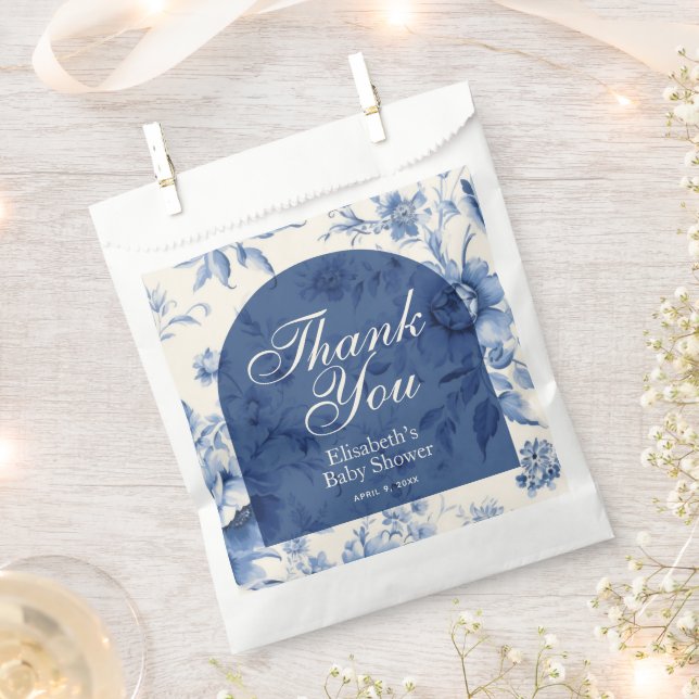 Sacolinha Algo Blue Floral French Toile Chinoiserie (Cortado)