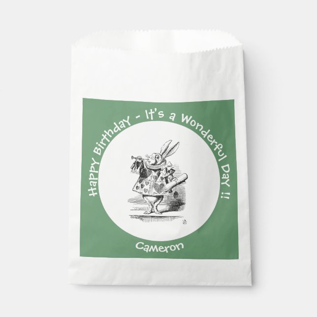 Sacolinha Alice no País das Maravilhas do Coelho Branco (Frente)