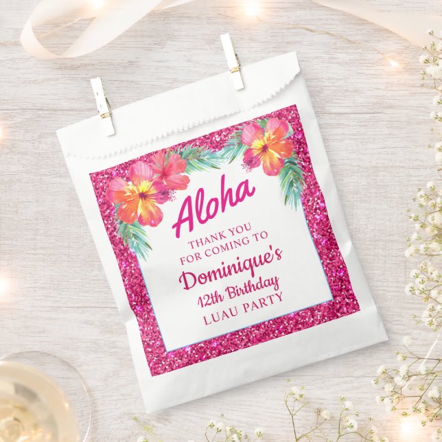 Sacolinha Aloha Tropical Luau Festa de aniversário (Cortado)
