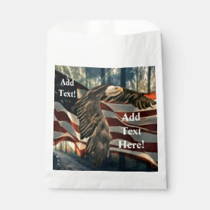 Sacolinha American Flag Bald Eagle