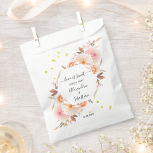 Sacolinha Amor é Doce Casamento Floral Doce Tratado