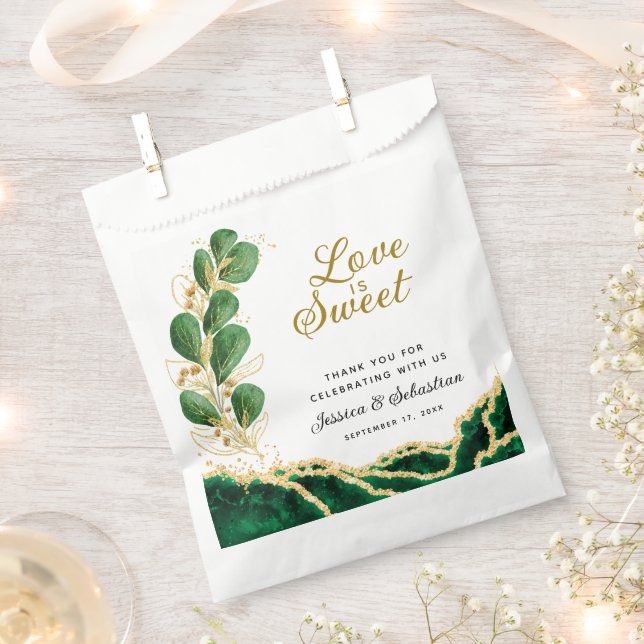 Sacolinha Amor é doce Casamento Verde de Emerald Obrigado (Cortado)