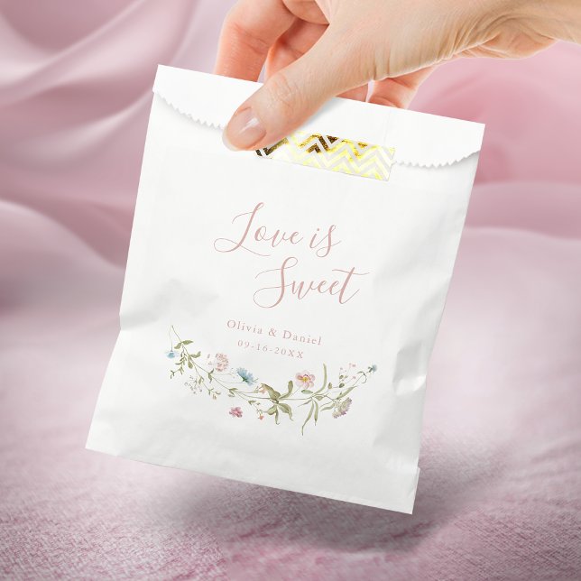 Sacolinha Amor é doce Elegante, Rustic Boho (Love is sweet Elegant Wildflower Rustic Boho Favor Bag)