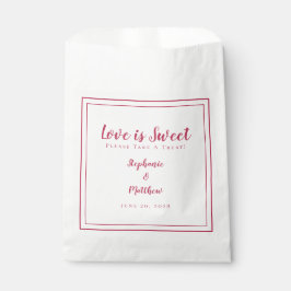 Sacolinha Amor É Doce Fazer Um Casamento Vermelho Magenta