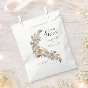 Sacolinha Amor é doce Rosa Rosa Rosa Pêssego Casamento