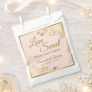 Sacolinha Amor é Dourado Lugar doce em Casamento Rosa Esbran