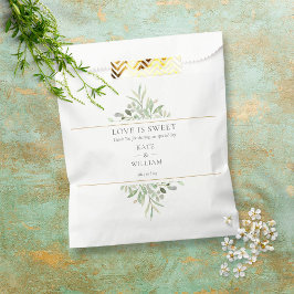 Sacolinha Amor É Folhagem Verde Casamento Doce