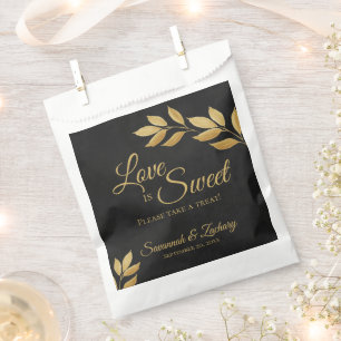 Sacolinha Amor é Ouro Doce Folhas no Casamento Negro