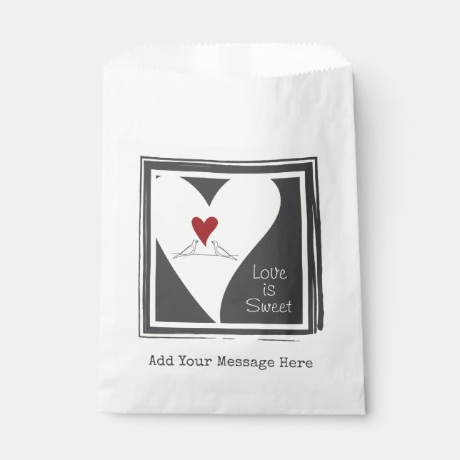 Sacolinha Amor é Pássaros Adoráveis e Simples (Frente)