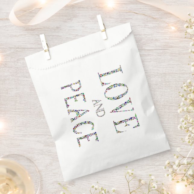 Sacolinha Amor e Paz - Gemstone Lettering Design (Cortado)