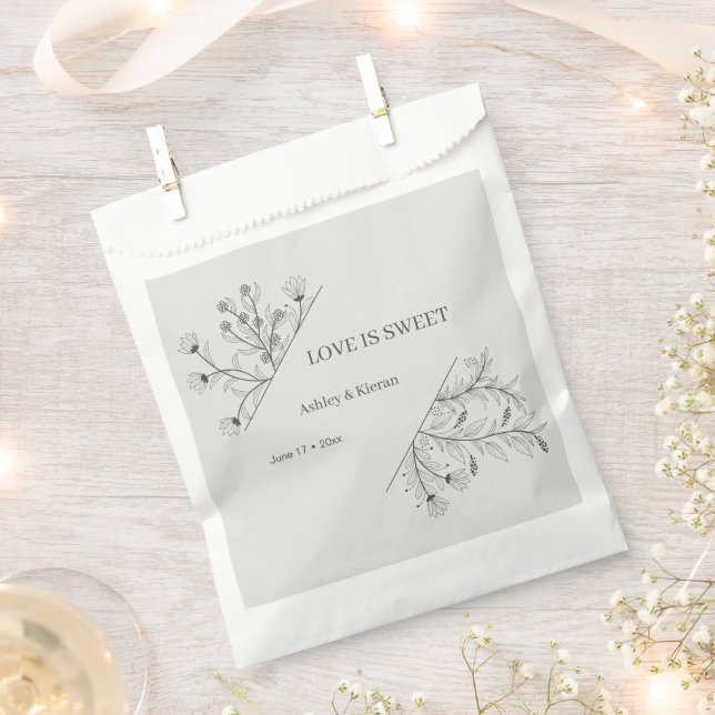 Sacolinha Amor Floral Elegante é Casamento Doce (Cortado)