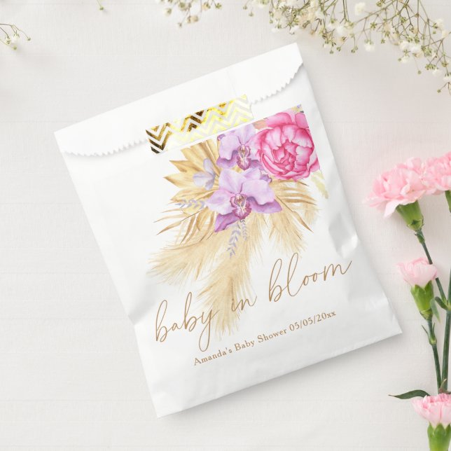 Sacolinha Amostra-pampas de aquarela - Chá de fraldas (Selado)