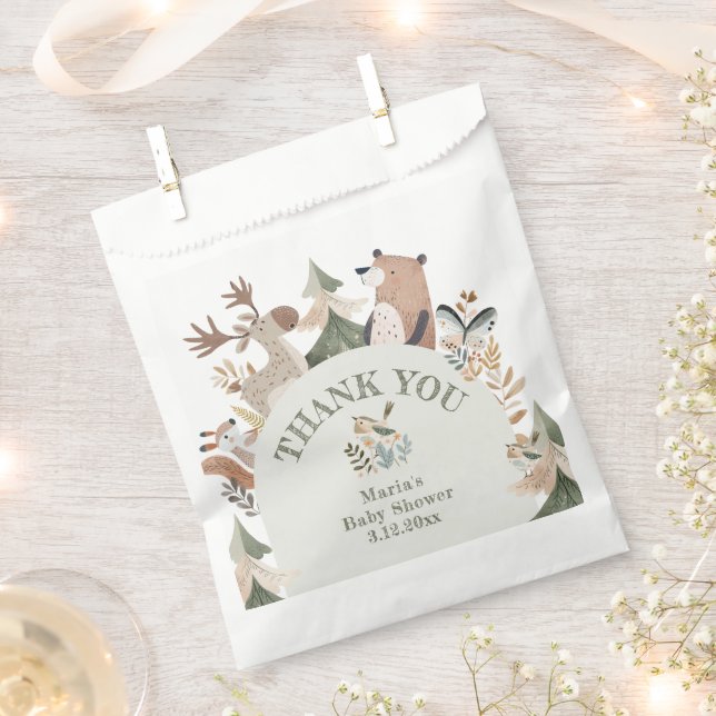 Sacolinha Animais da floresta Arrancem Chá de fraldas Obriga (Cortado)