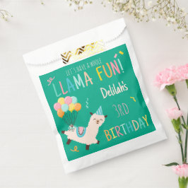 Sacolinha Animais de Festa Llama Aniversário Meninas Verde