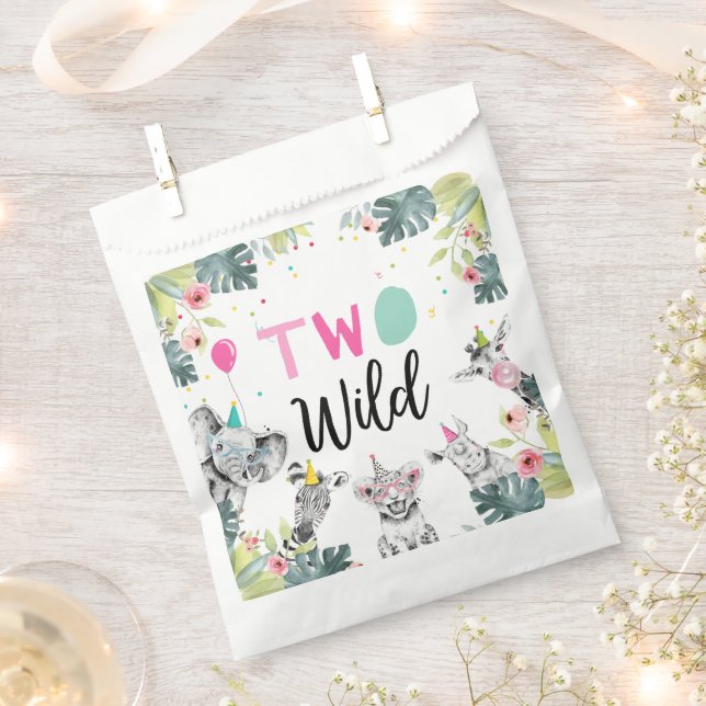 Sacolinha Animais de festa Safari Garota Dois Partos Selvage (Cortado)