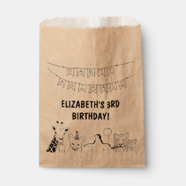 Sacolinha Animais de festas desenhados à mão