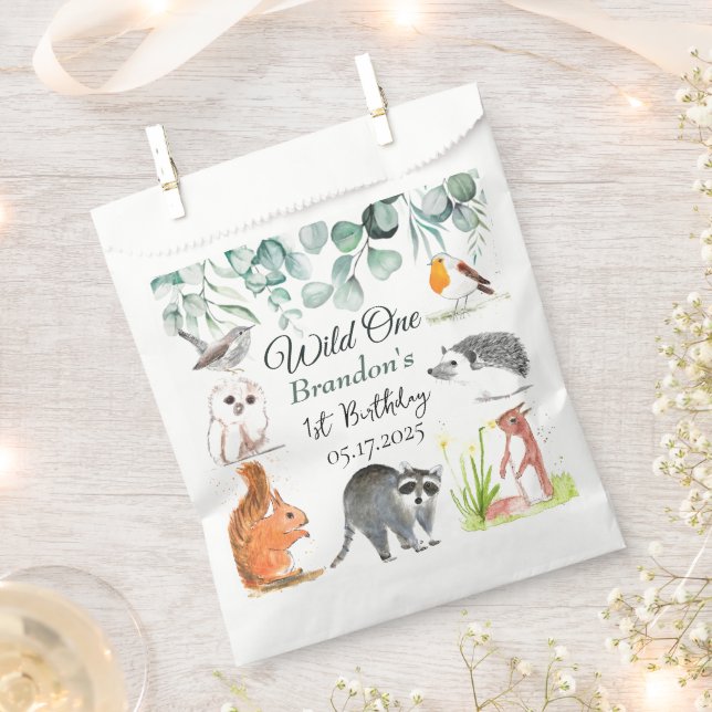 Sacolinha Animais de Floresta Cura primeiro aniversario Selv (Cortado)