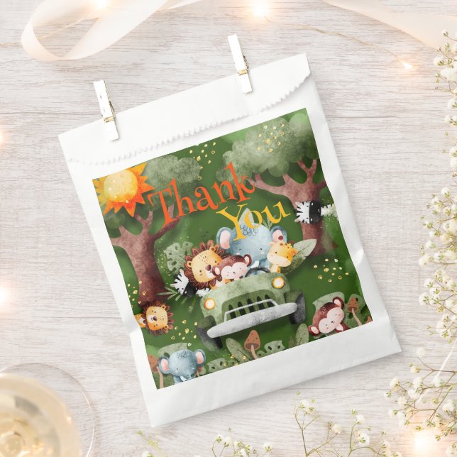 Sacolinha Animais Safari Chá de fraldas Personalizado (Cortado)