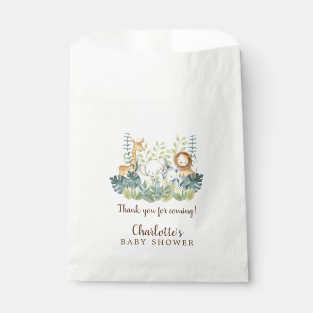 Sacolinha Animais Selvagens Chá de fraldas Favorecer Bolsas (Frente)