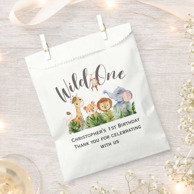 Sacolinha Animais Selvagens Safari 1rua Primeiro Aniversário (Cortado)