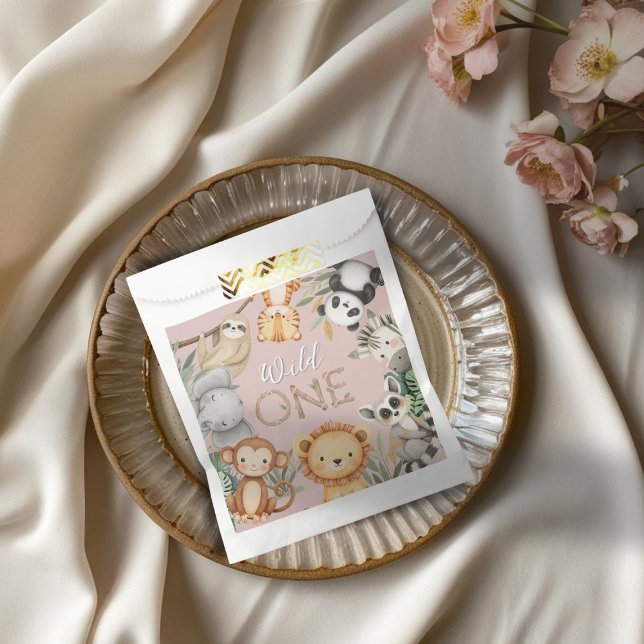 Sacolinha Animais Selvagens Tropicais de Pastel, Uma Selva S (Criador carregado)