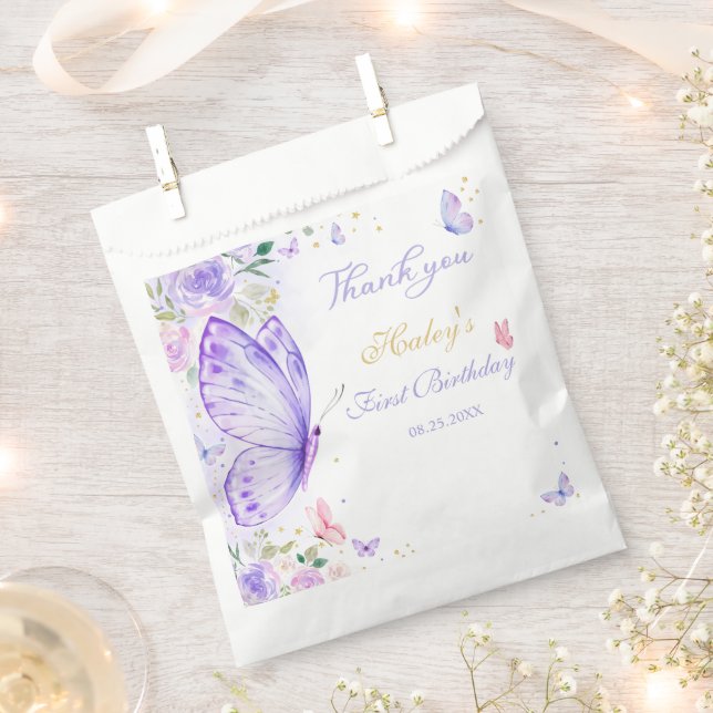 Sacolinha Aniversário da Borboleta Púrpura (Cortado)