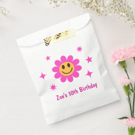 Sacolinha Aniversário da Menina Rosa-Rosa Sorridente