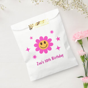Sacolinha Aniversário da Menina Rosa-Rosa Sorridente
