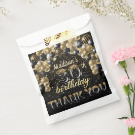 Sacolinha Aniversário de 30 anos de luxo Dourado negro perso