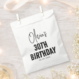 Sacolinha Aniversário de 30 anos de Script Preto Moderno & M