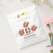 Aniversário de 3 anos de balão Dourado Rosa com br