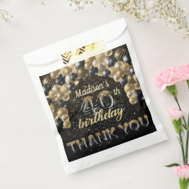 Sacolinha Aniversário de 40 anos de luxo Dourado negro perso