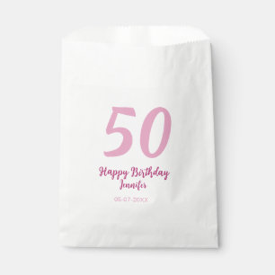 Sacolinha aniversário de 50 anos adicionar nome data ano ros