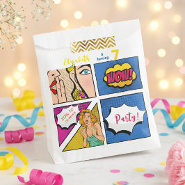 Sacolinha aniversário de banda desenhada de pop