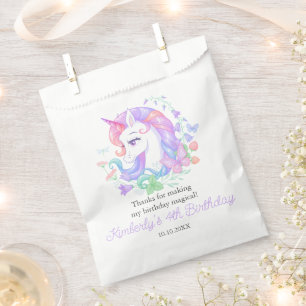 Sacolinha Aniversário de criança Bonito Unicorn All Ages