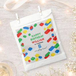 Sacolinha Aniversário de criança de blocos construtivos de t