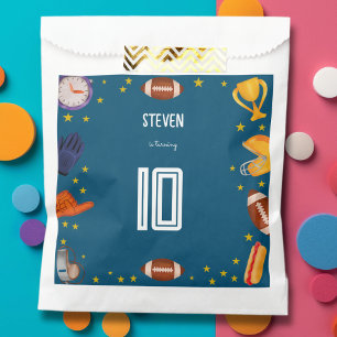 Sacolinha Aniversário de criança de bola de futebol american