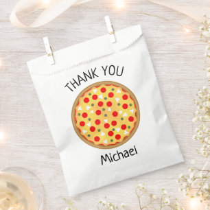 Sacolinha aniversário de criança de festa de pizza divertida