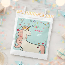 Aniversário de criança de unicórnio de cartoon mág
